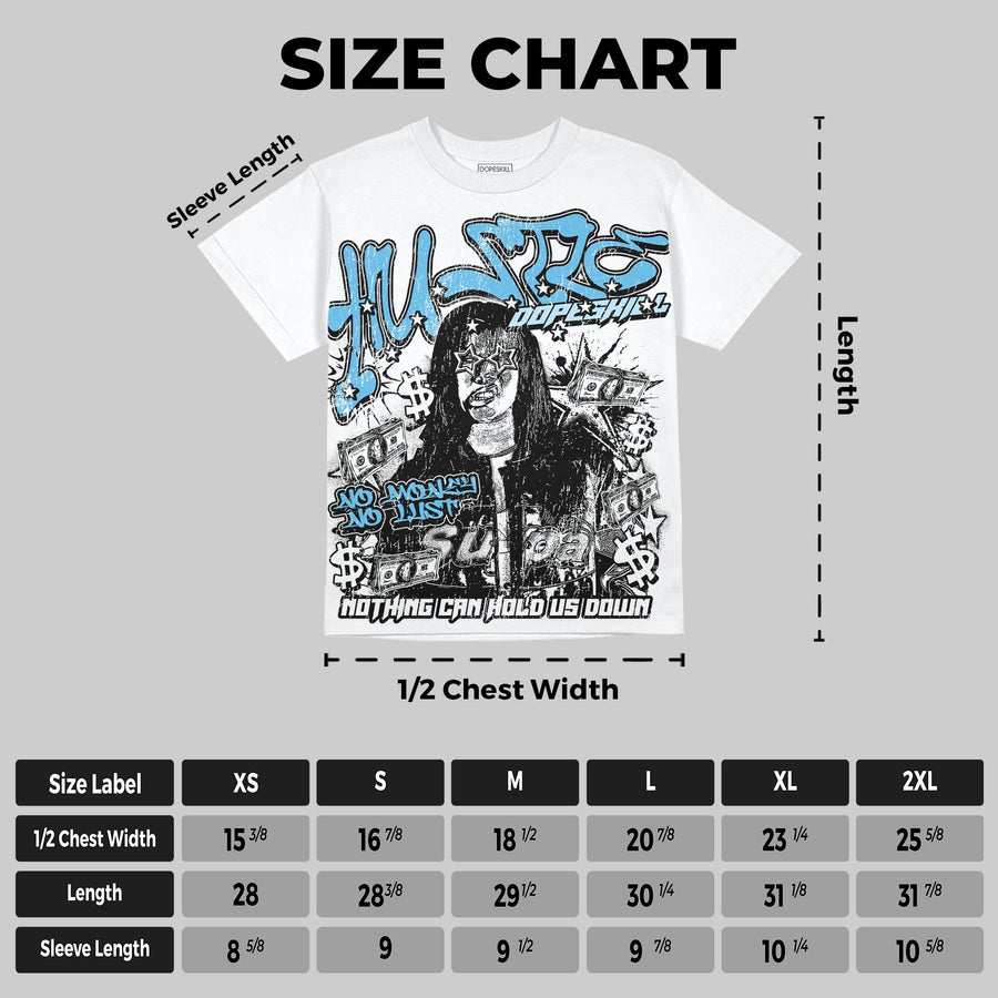 Legend Blue 11s Oversize Print 'No Money No Lust' DopeSkill Graphic T-shirt