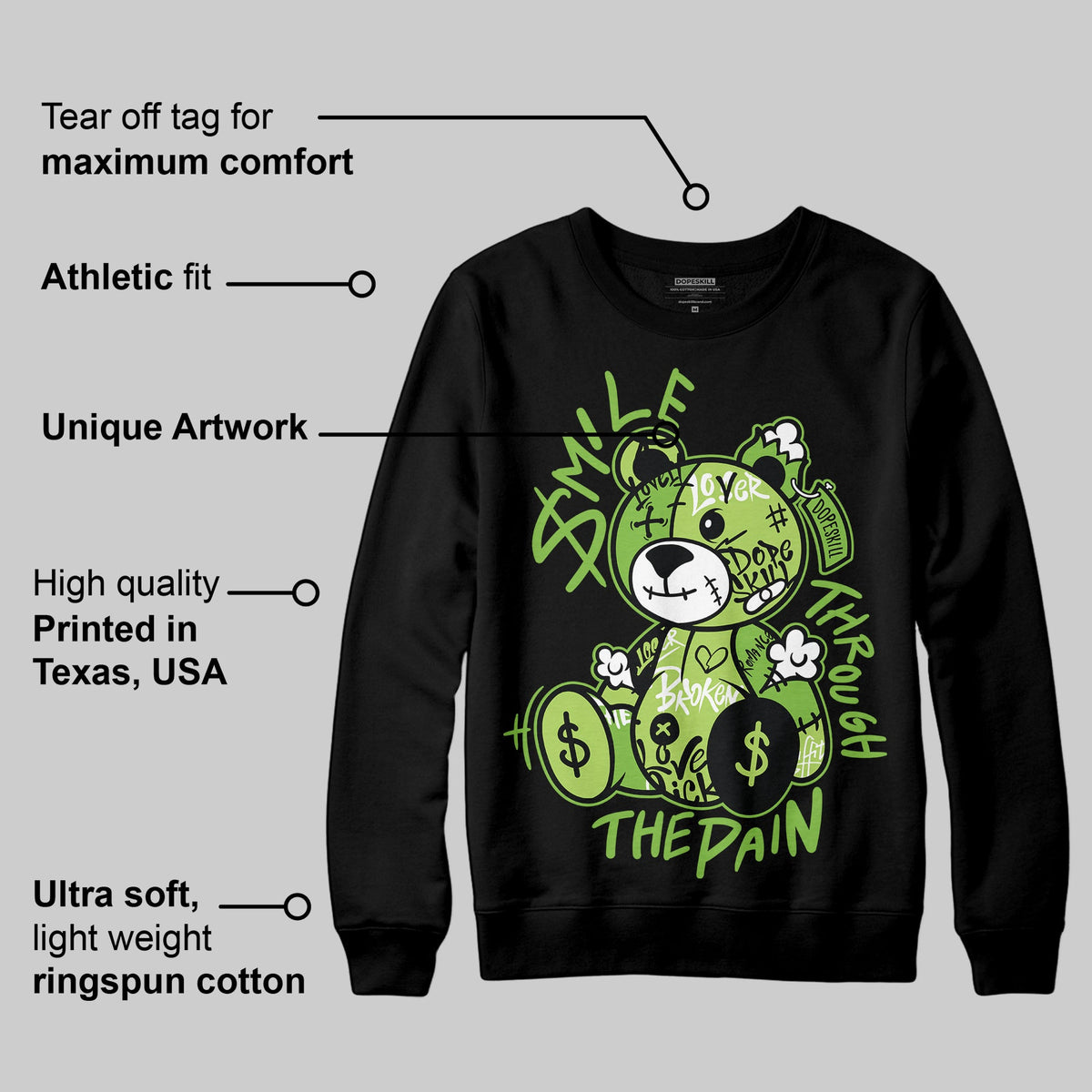 Max 95 OG 'Neon' DopeSkill Sweatshirt Smile Through The Pain Graphic