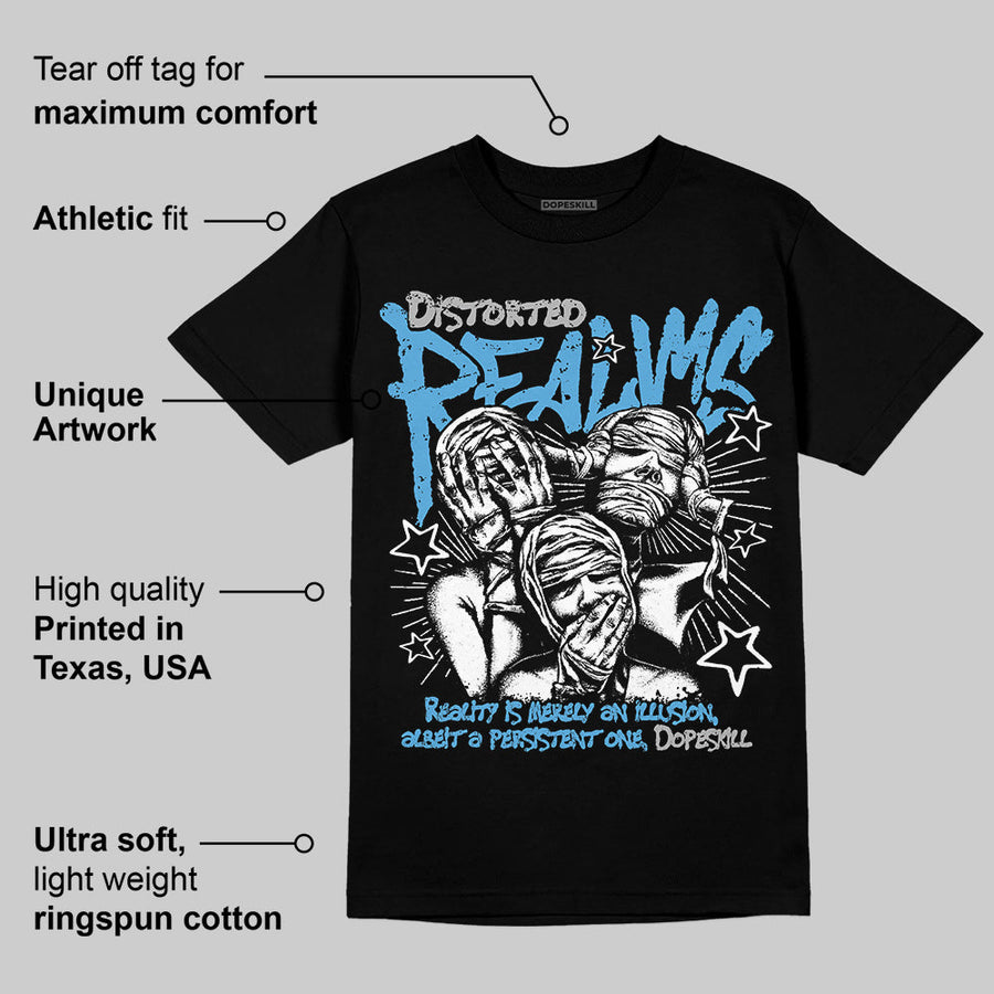 University Blue 14s DopeSkill T-Shirt Distorted Realms Graphic