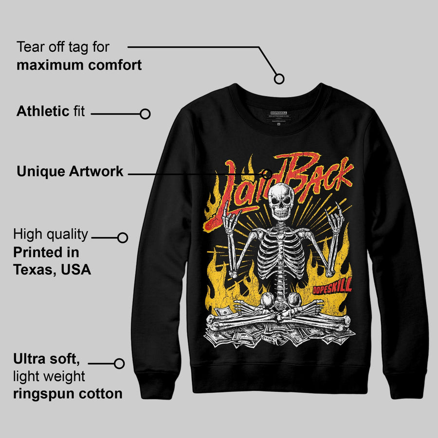 Yellow 'Laid Back' DopeSkill Graphic Sweatshirt