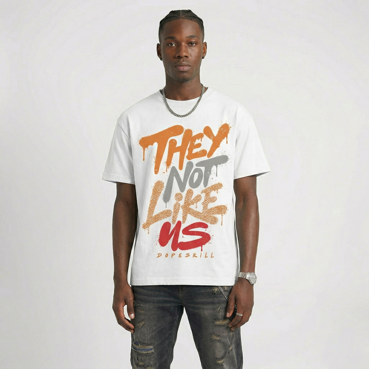 'Orange Citrus' 3s DopeSkill T-Shirt They Not Like Us Graphic