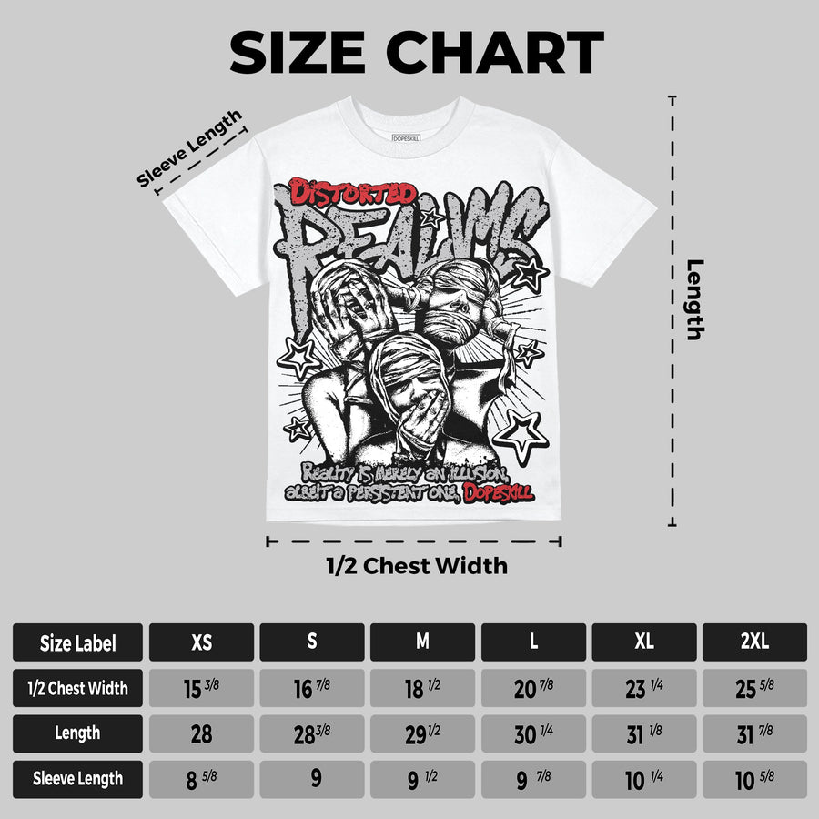 White Cement 4s Oversize Print 'Distorted Realms' DopeSkill Graphic T-shirt