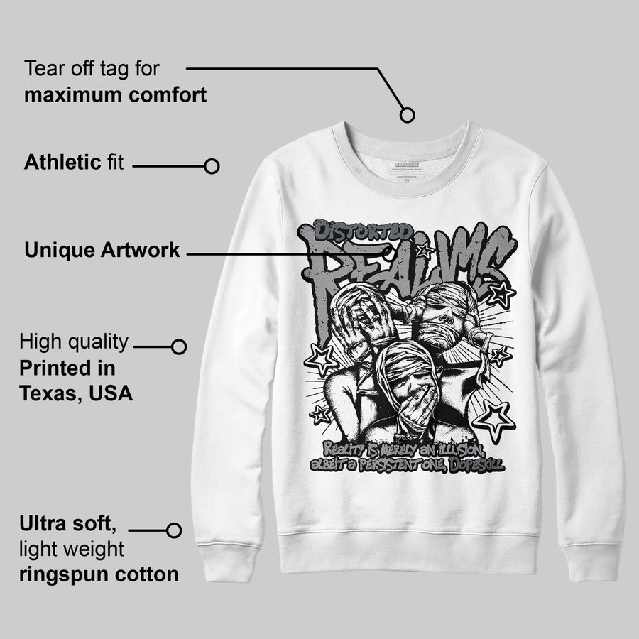 Wolf Grey 5s DopeSkill Sweatshirt Distorted Realms Graphic