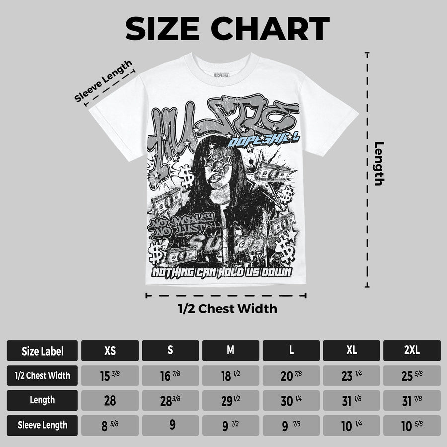 Wolf Grey 5s Oversize Print 'No Money No Lust' DopeSkill Graphic T-shirt