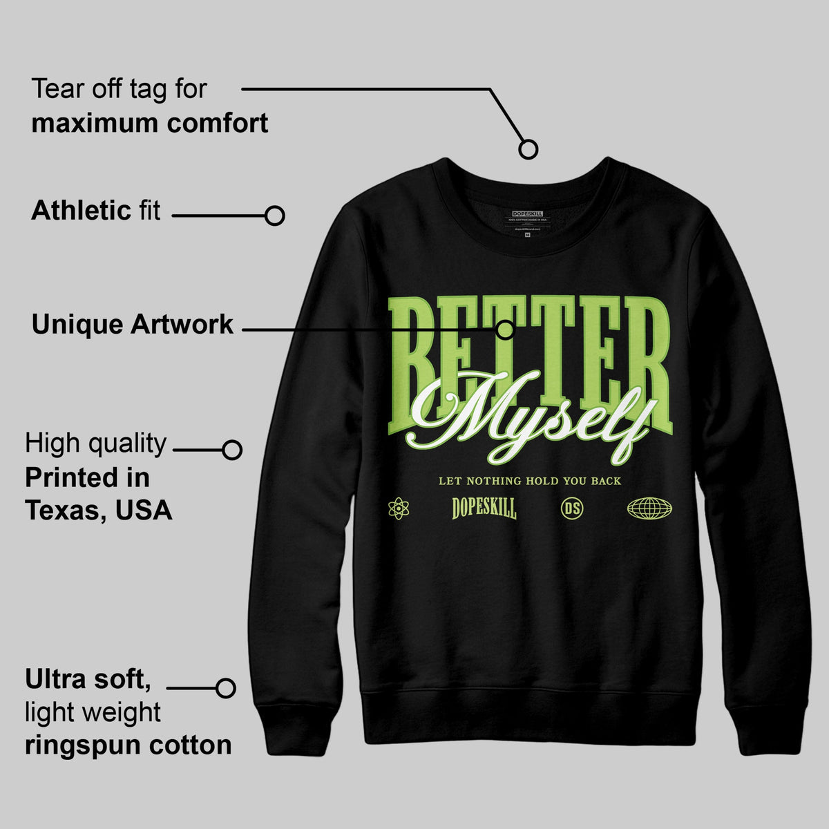 Max 95 OG 'Neon' DopeSkill Sweatshirt Better Myself Graphic