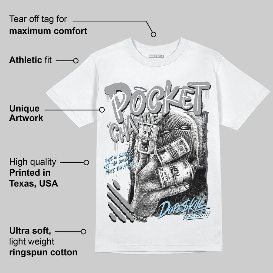 Wolf Grey 5s DopeSkill T-Shirt Pocket Change Graphic