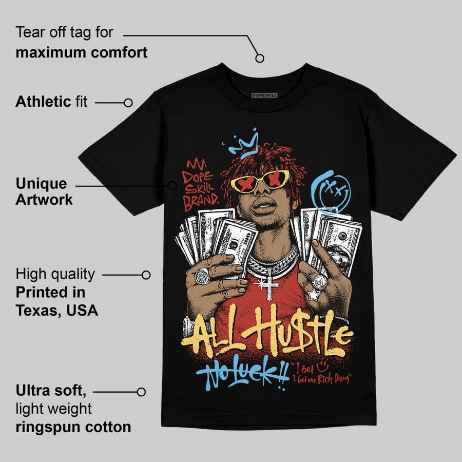 Black/White 'All Hustle No Luck' DopeSkill Graphic T-Shirt