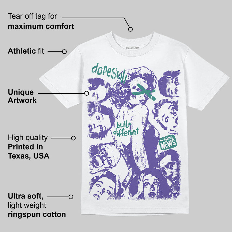 Grape 5s DopeSkill T-Shirt Built Different Graphic