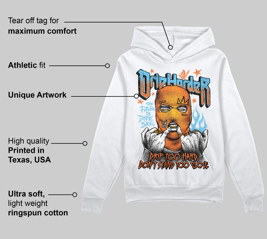 Orange Black White DopeSkill Hoodie Sweatshirt Drip Harder Graphic