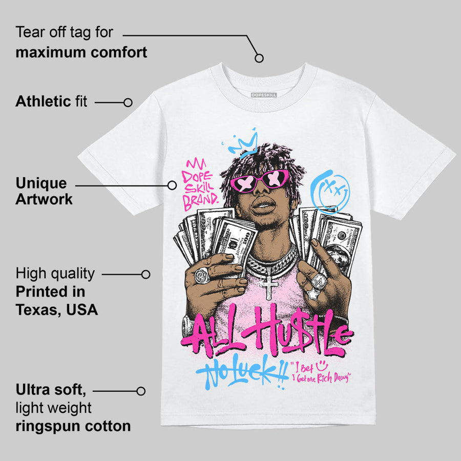 Pink 'All Hustle No Luck' DopeSkill Graphic T-Shirt