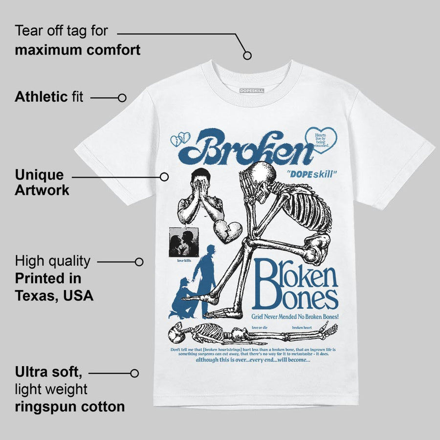 French Blue 12s DopeSkill T-Shirt Broken Bones Graphic