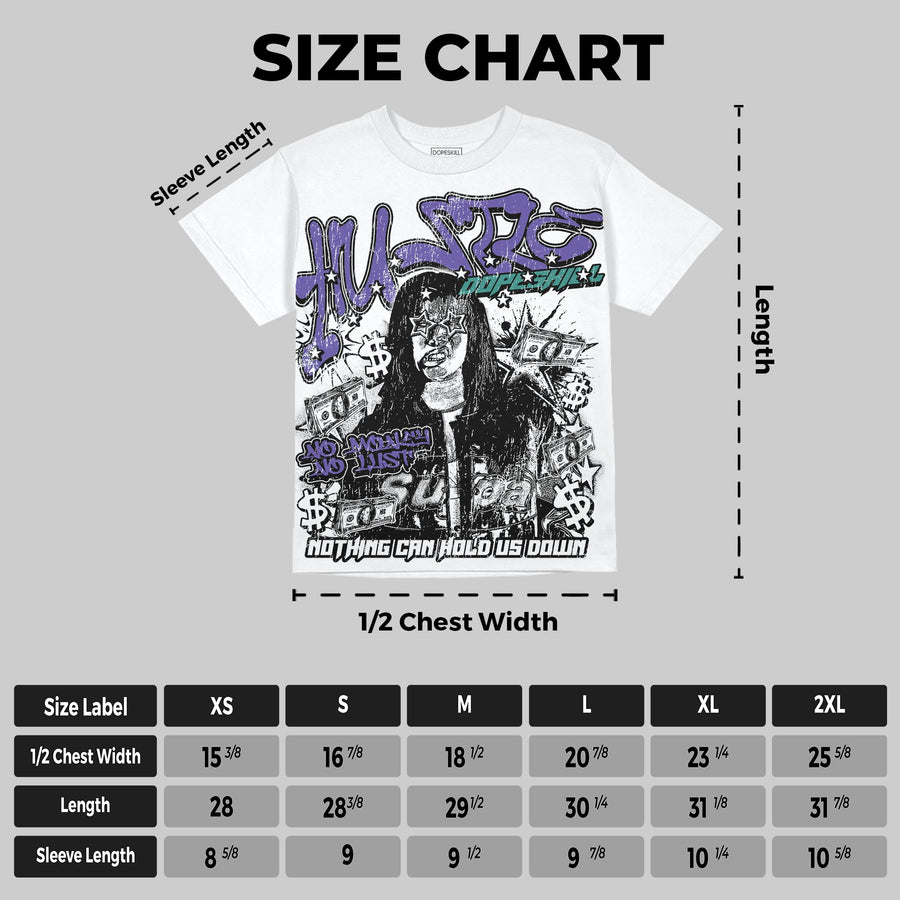 Grape 5s Oversize Print 'No Money No Lust' DopeSkill Graphic T-shirt