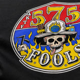 [MADE IN US] Men's Soft Casual Cotton Graphic T-Shirt - 575 FOOLS Firefighter Design with Skull Helmet, Flames, Firehouse Emblem, Gift for Firefighters Brotherhood Members, Men's Top Classic Menswear 3
