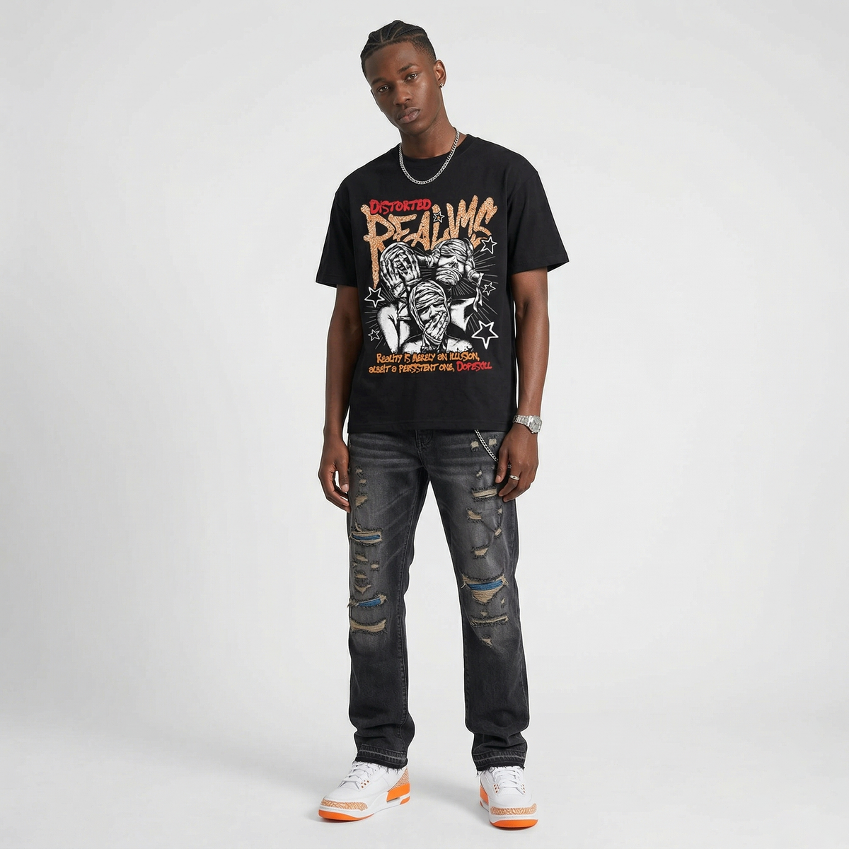 'Orange Citrus' 3s DopeSkill T-Shirt Distorted Realms Graphic
