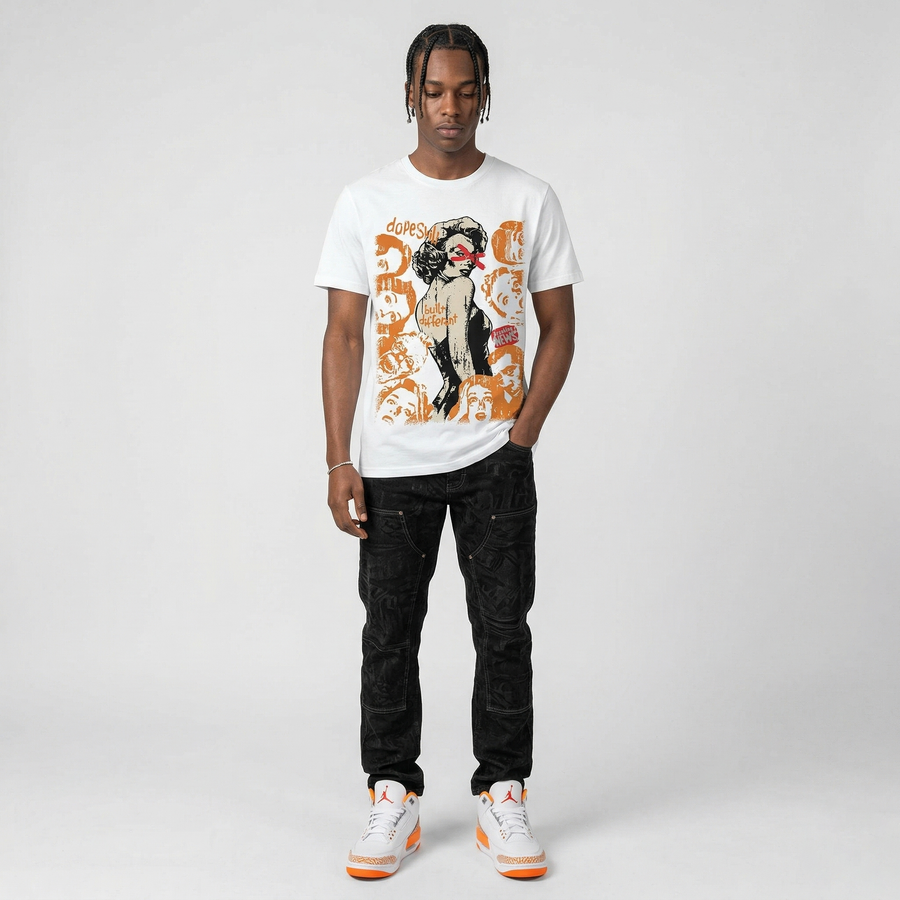 'Orange Citrus' 3s DopeSkill T-Shirt Built Different Graphic