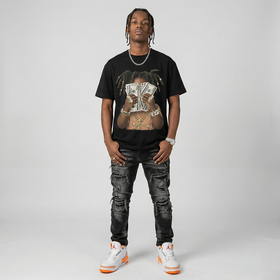 'Orange Citrus' 3s DopeSkill T-Shirt Rich Youth Graphic