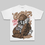 Brown Oversize Print 'Grind Pray' DopeSkill Graphic T-shirt