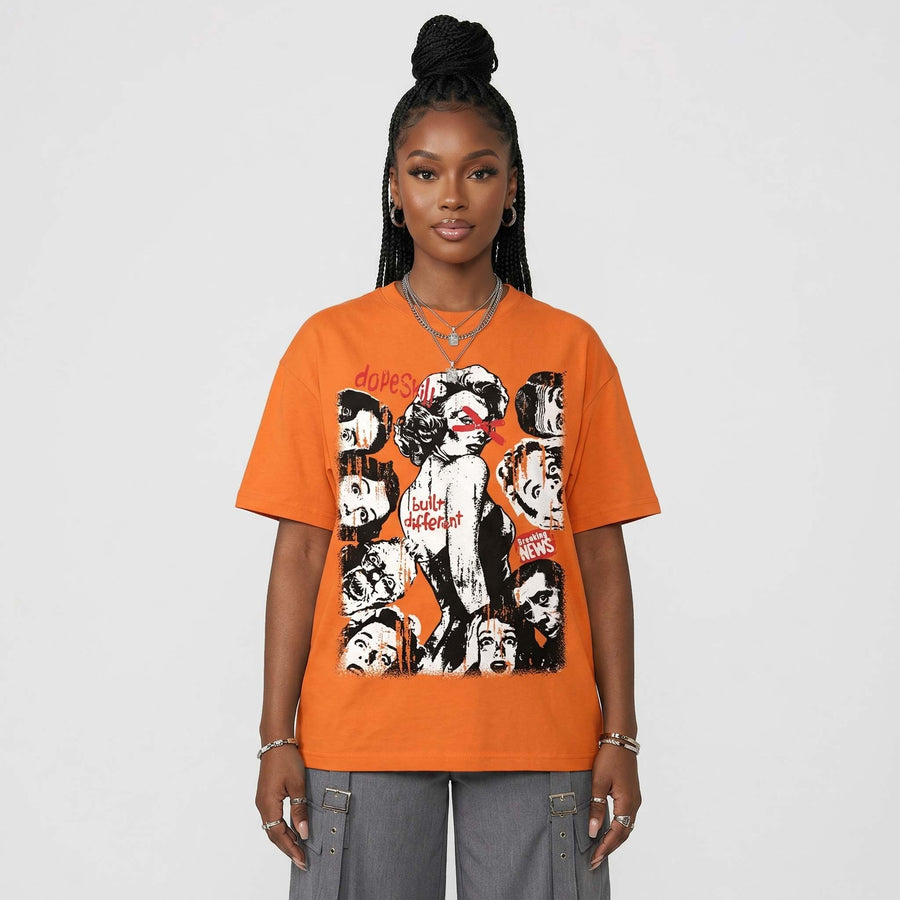 'Orange Citrus' 3s DopeSkill T-Shirt Built Different Graphic