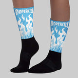 Legend Blue 11s DopeSkill Sublimated Sock FIRE Graphic