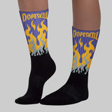 Lakers 4s DopeSkill Sublimated Sock FIRE Graphic