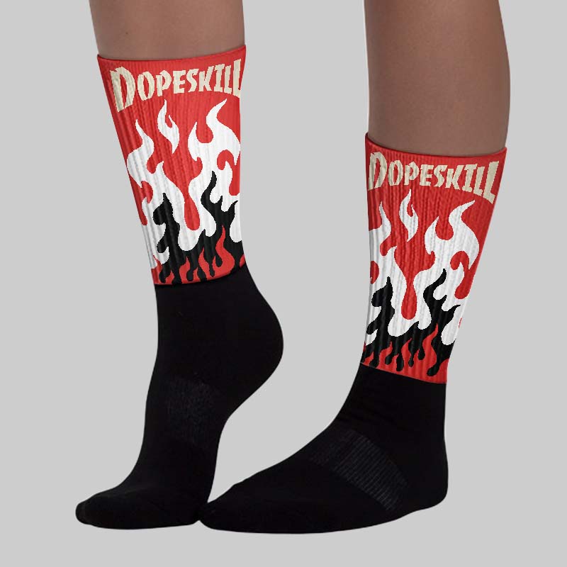 Nigel Sylvester x 4s “Brick After Brick” DopeSkill Sublimated Socks FIRE Graphic