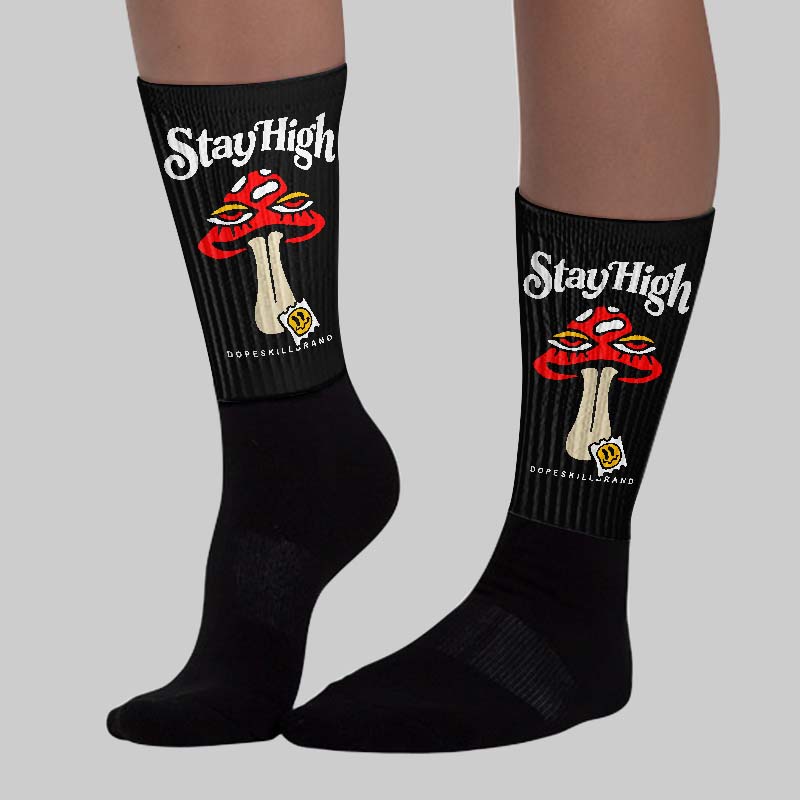 Black and White Collection DopeSkill Sublimated Socks Stay High Graphic