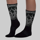 Black Cat 4s DopeSkill Sublimated Sock FIRE Graphic
