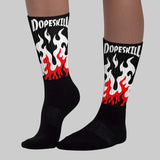 Black and White Collection DopeSkill Sublimated Socks FIRE Graphic