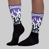 Grape 5s DopeSkill Sublimated Sock FIRE Graphic