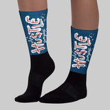 French Blue 12s DopeSkill Sublimated Sock Hustle Graphic