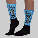 University Blue 14s DopeSkill Sublimated Sock Hustle Graphic