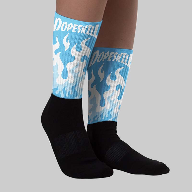 Legend Blue 11s DopeSkill Sublimated Sock FIRE Graphic