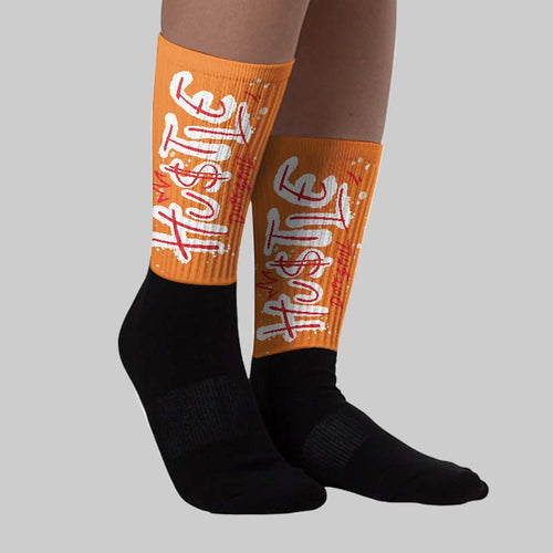 'Orange Citrus' 3s DopeSkill Sublimated Socks Hustle Graphic