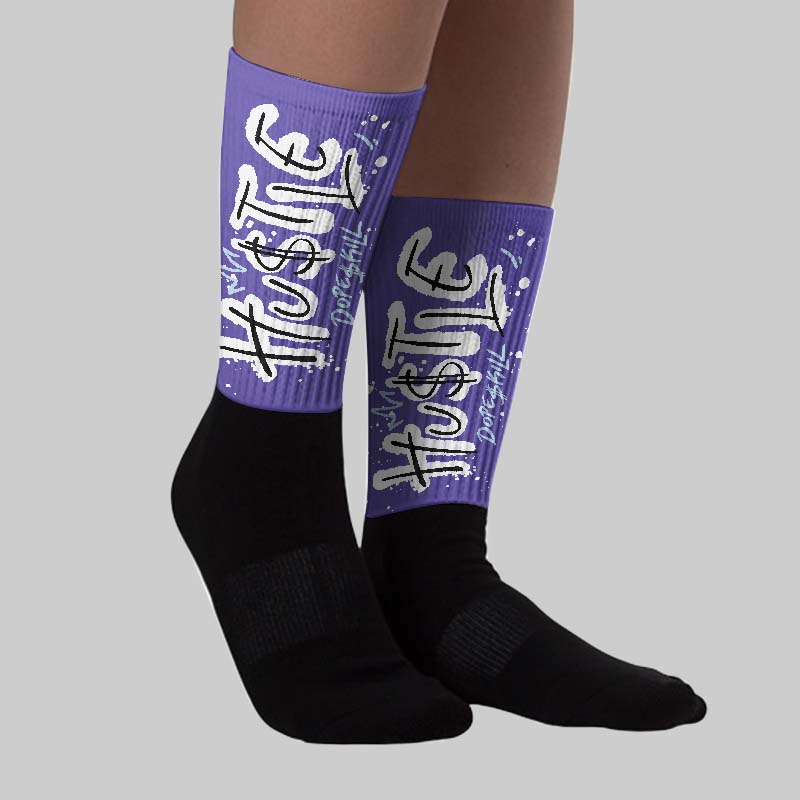 Grape 5s DopeSkill Sublimated Sock Hustle Graphic