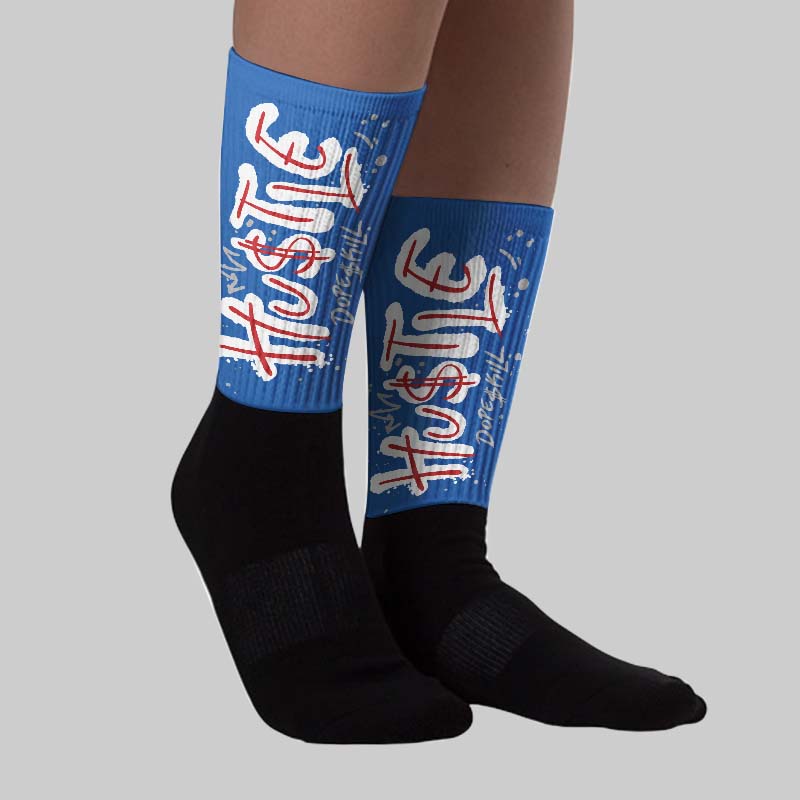 “True Blue” 3s DopeSkill Sublimated Socks Hustle Graphic