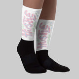 Medium Soft Pink 4s DopeSkill Sublimated Sock Hustle Graphic