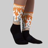 'Orange Citrus' 3s DopeSkill Sublimated Socks FIRE Graphic