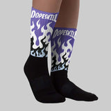 Grape 5s DopeSkill Sublimated Sock FIRE Graphic