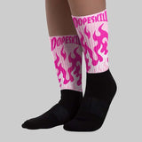Triple Pink Dunk Low Sublimated Socks FIRE Graphic