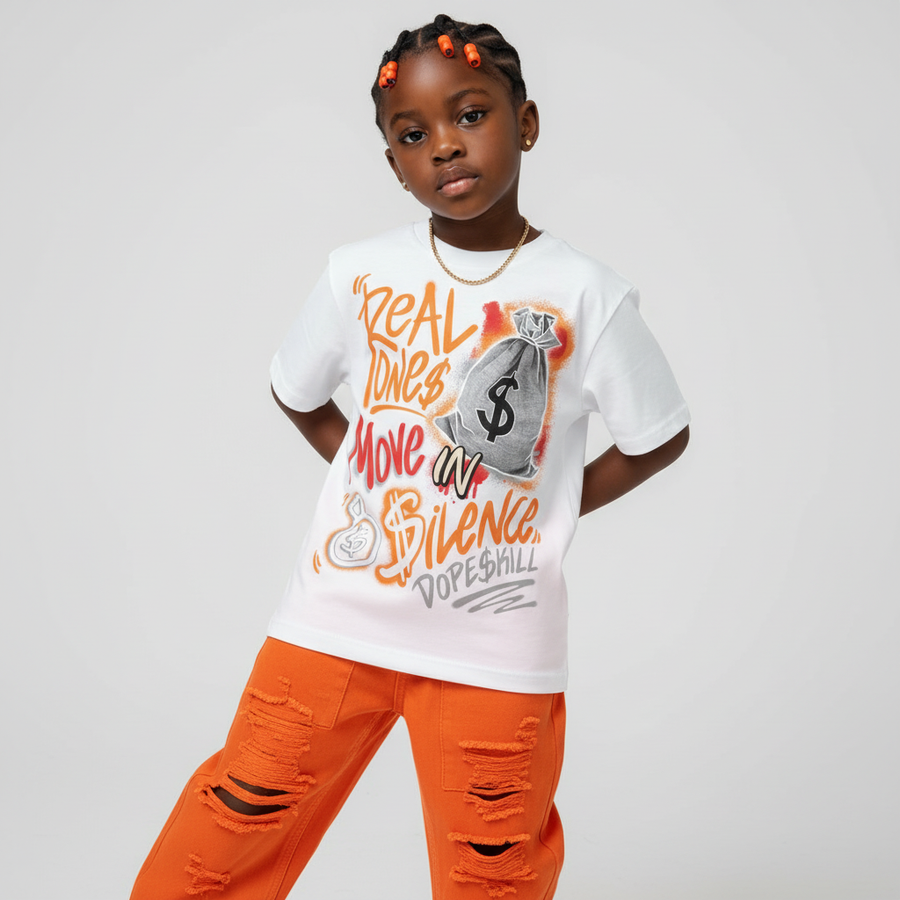 'Orange Citrus' 3s DopeSkill T-Shirt Real Ones Move In Silence Graphic