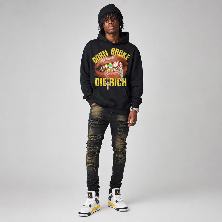 Tour Yellow 4s DopeSkill Hoodie Sweatshirt Born Broke Die Rich Graphic