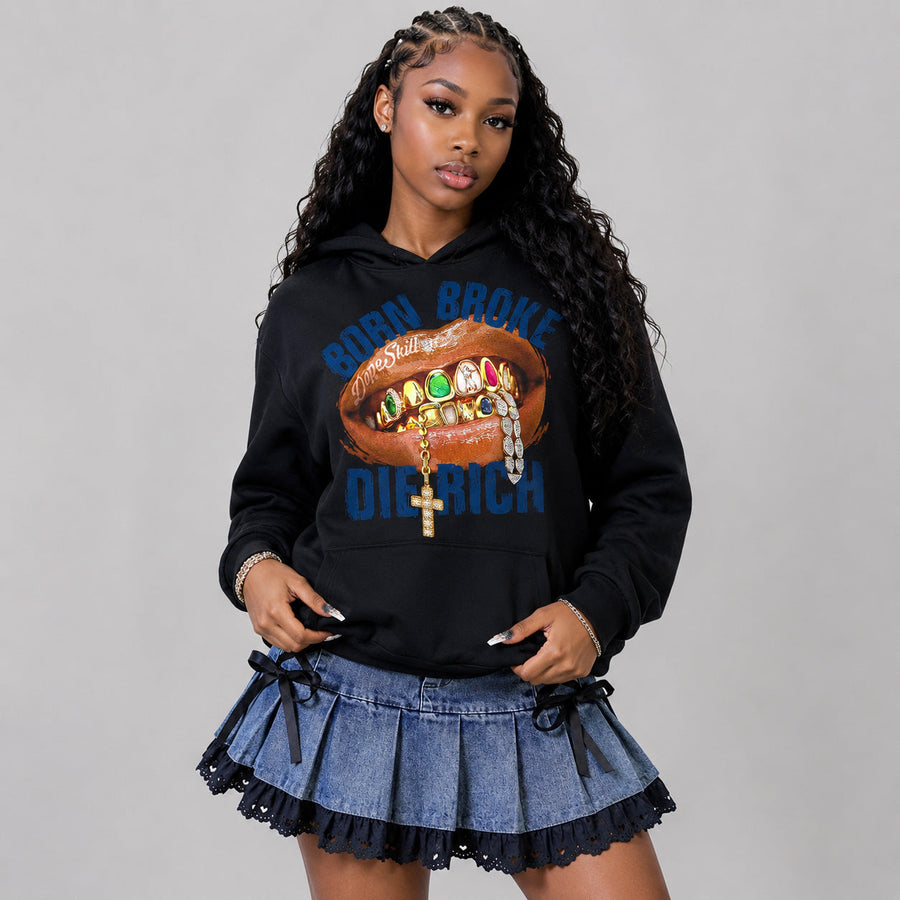 Flint 13s DopeSkill Hoodie Sweatshirt Born Broke Die Rich Graphic
