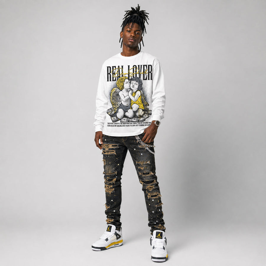 Tour Yellow 4s DopeSkill Long Sleeve T-Shirt Real Lover Graphic