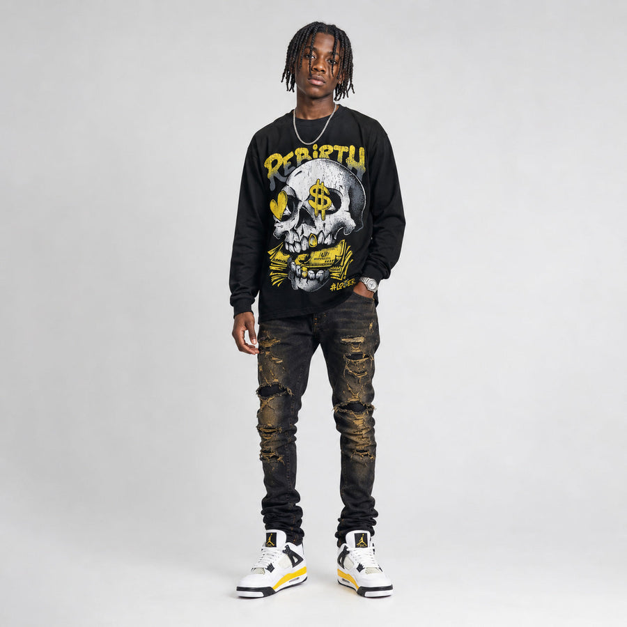 Tour Yellow 4s DopeSkill Long Sleeve T-Shirt Rebirth Graphic