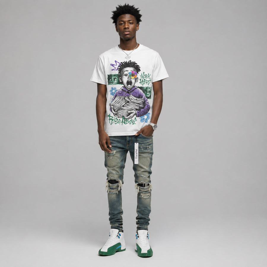 Bucks 12s DopeSkill T-Shirt Work Hard Rise Above Graphic