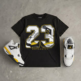 Tour Yellow 4s DopeSkill T-Shirt 23 with 4s Pattern Graphic