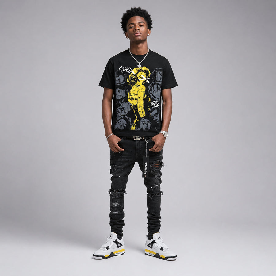Tour Yellow 4s DopeSkill T-Shirt Built Different Graphic