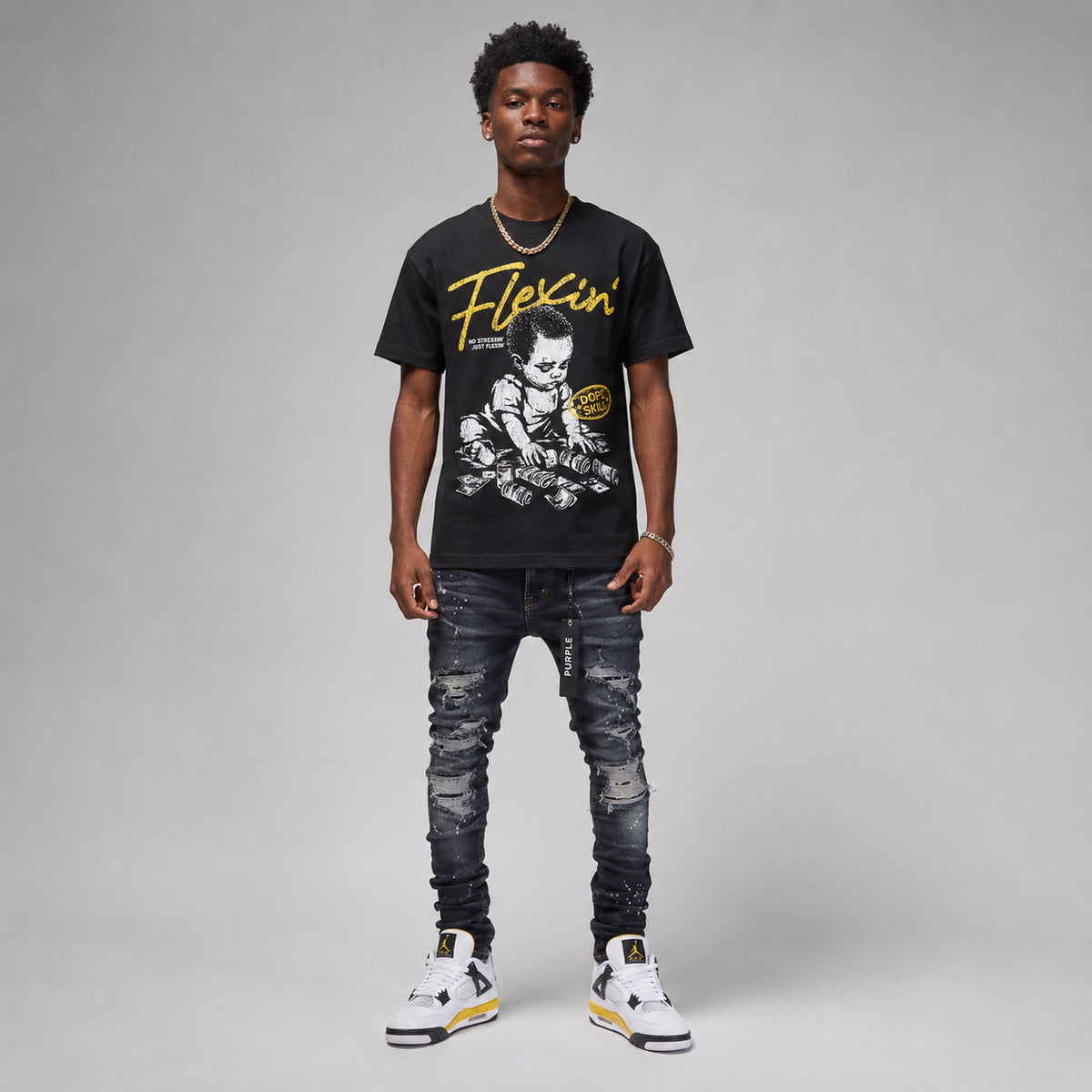 Tour Yellow 4s DopeSkill T-Shirt Flexin' Graphic
