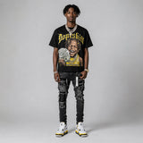 Tour Yellow 4s DopeSkill Oversize Print T-Shirt Money Loves Me Graphic