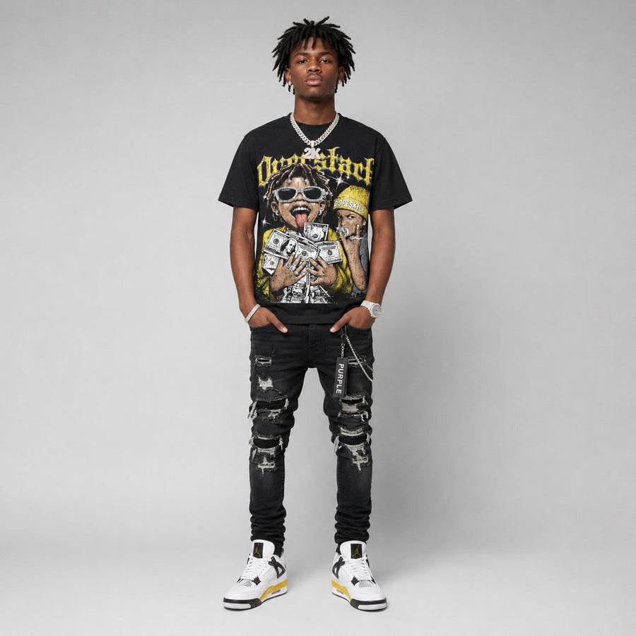 Tour Yellow 4s DopeSkill Oversize Print T-Shirt Overstack Graphic